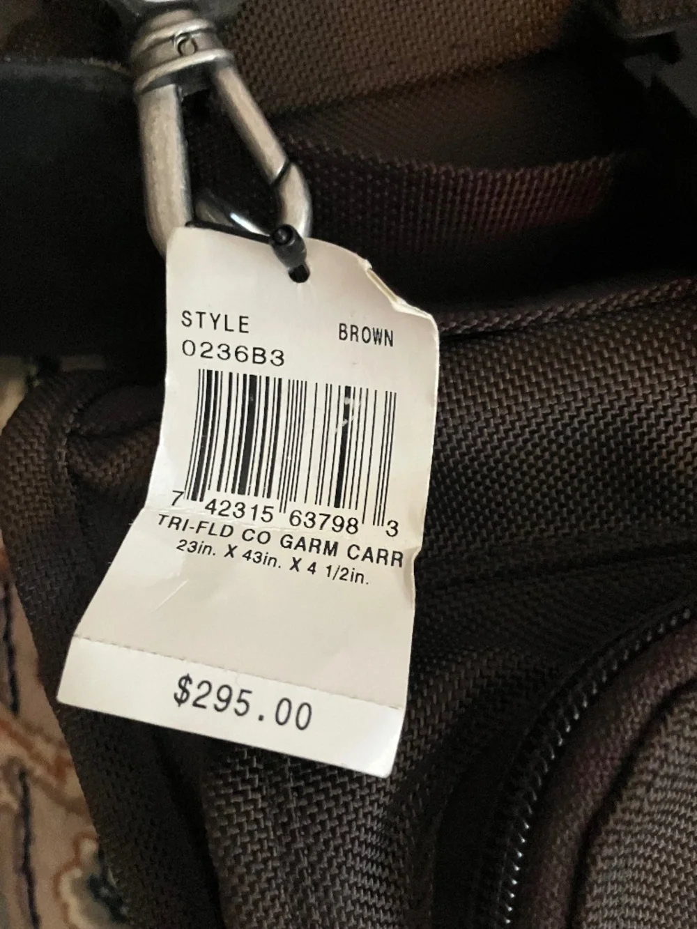 Tumi Choc Brn Vintage Luggage - Tri-fold Garment Carrier #0236B3 - Picture 5 of 10